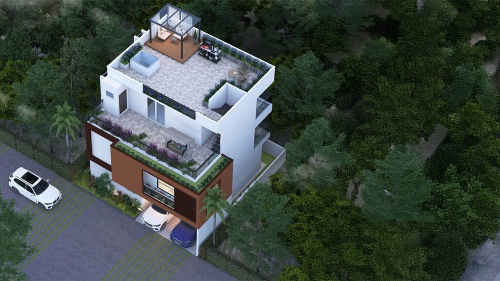 Koing Homes North Country Villa in Devanhalli North Bangalore terrace view
